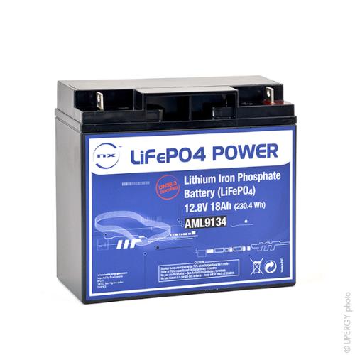 Batterie Lithium Fer Phosphate NX LiFePO4 POWER UN38.3 (230.4Wh) 12V 18Ah M6-M photo du produit 1 L