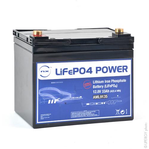 Batterie Lithium Fer Phosphate NX LiFePO4 POWER UN38.3 (409.6Wh) 12V 33Ah M6-F photo du produit 1 L
