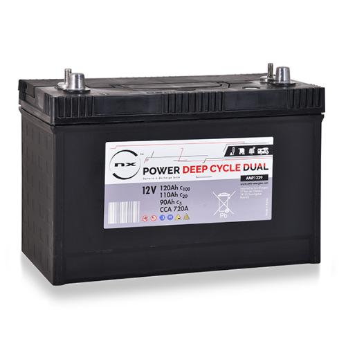 Batterie traction NX Power Deep Cycle DUAL 12V 110Ah photo du produit 1 L
