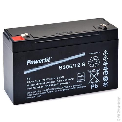 Batterie plomb AGM S306/12S FR 6V 12Ah F4.8 photo du produit 1 L