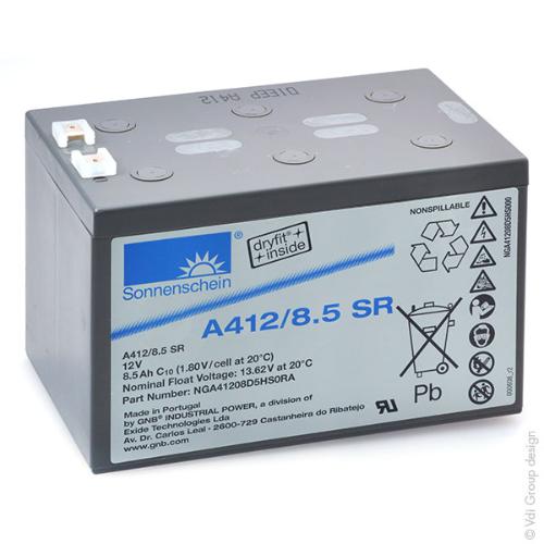 Batterie plomb etanche gel A412/8.5 SR 12V 9Ah F6.35 photo du produit 1 L