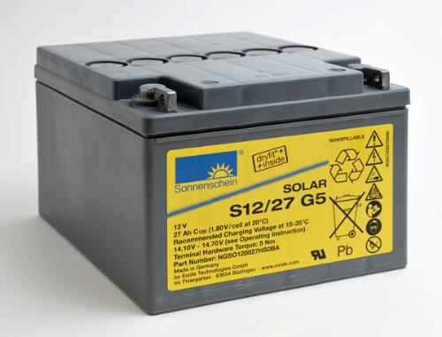 Batterie plomb etanche gel Solar S12/27 G5 12V 27Ah M5-M photo du produit 1 L