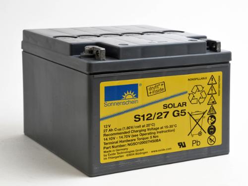 Batterie plomb etanche gel Solar S12/27 G5 12V 27Ah M5-M photo du produit 2 L