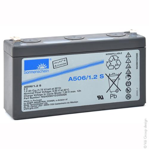 Batterie plomb etanche gel A506/1.2S 6V 1.2Ah F4.8 photo du produit 1 L