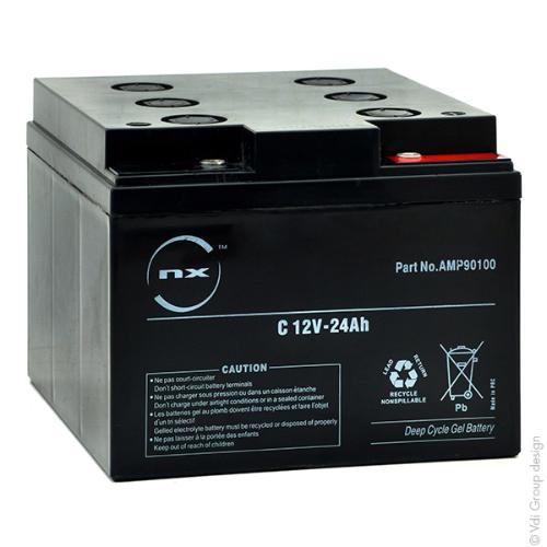 Batterie plomb etanche gel NX 24-12 Cyclic 12V 24Ah M5-F photo du produit 2 L