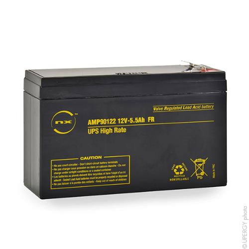 Batterie onduleur (UPS) NX 5.5-12 UPS High Rate FR 12V 5.5Ah F6.35/F4.8 photo du produit 1 L