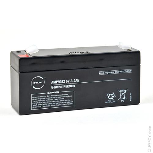 Batterie plomb AGM NX 3.2-6 General Purpose 6V 3.2Ah F4.8 photo du produit 2 L