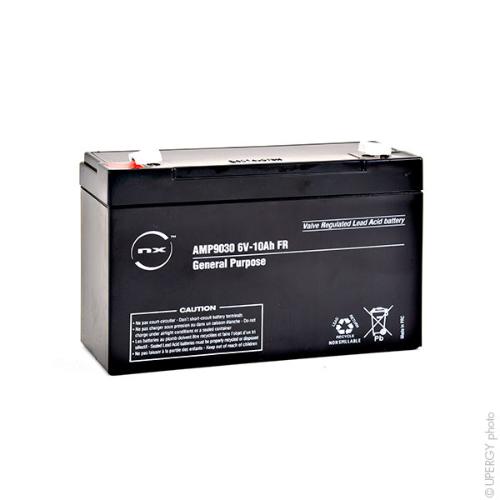 Batterie plomb AGM NX 10-6 General Purpose FR 6V 10Ah F6.35 photo du produit 2 L