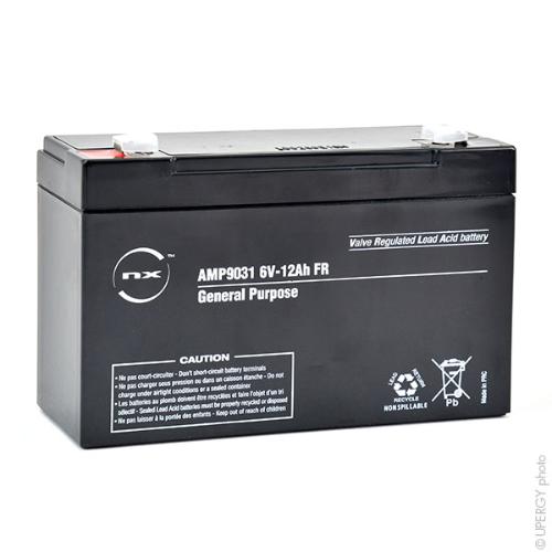 Batterie plomb AGM NX 12-6 General Purpose FR 6V 12Ah F6.35 photo du produit 2 L