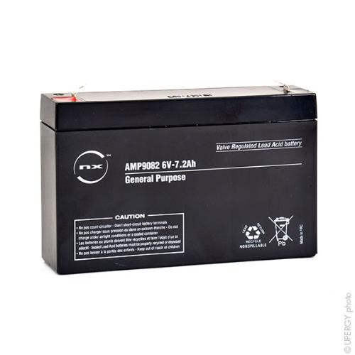 Batterie plomb AGM NX 7.2-6 General Purpose 6V 7.2Ah F4.8 photo du produit 1 L