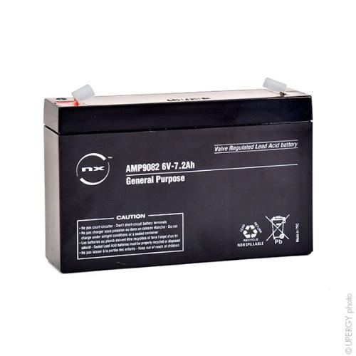 Batterie plomb AGM NX 7.2-6 General Purpose 6V 7.2Ah F4.8 photo du produit 2 L