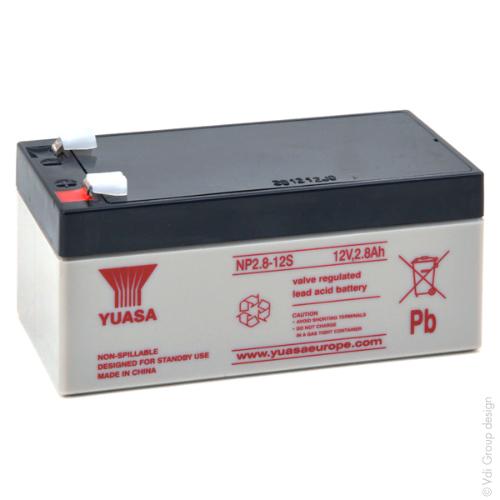 Batterie plomb AGM YUASA NP2.8-12 12V 2.8Ah F4.8 photo du produit 2 L