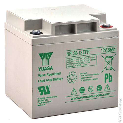 Batterie plomb AGM YUASA NPL38-12IFR 12V 38Ah M5-F photo du produit 1 L