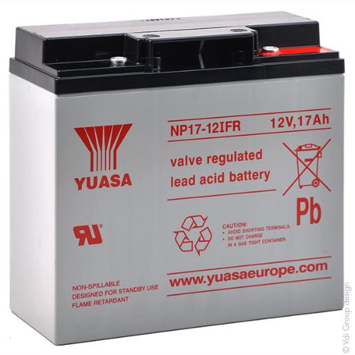 Batterie plomb AGM YUASA NP17-12I FR 12V 17Ah M5-F photo du produit 1 L