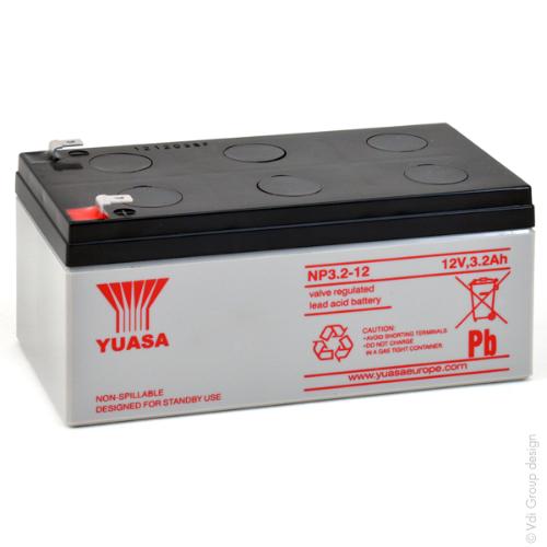 Batterie plomb AGM YUASA NP3.2-12 12V 3.2Ah F4.8 photo du produit 1 L