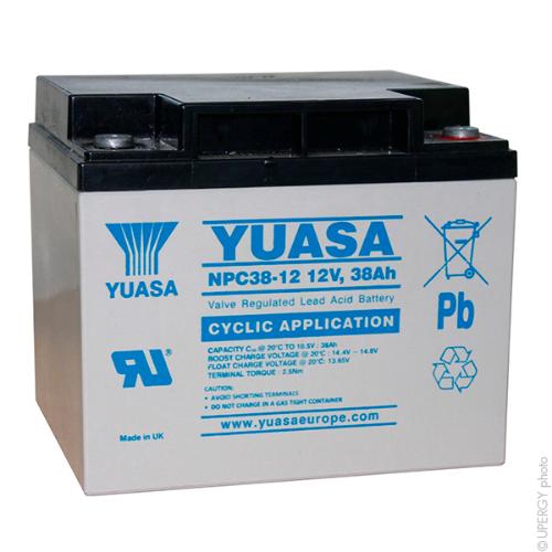 Batterie plomb AGM YUASA NPC38-12 12V 38Ah M5-F photo du produit 1 L