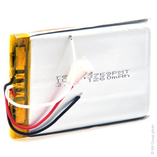 Batterie Li-Po 1S1P ICP543759PMT+ PCM UN38.3 3.7V 1260mAh photo du produit 3 L