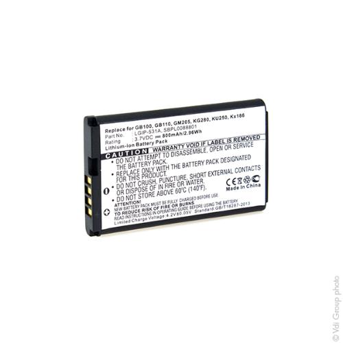 Batterie téléphone portable pour LG 3.7V 800mAh photo du produit 3 L