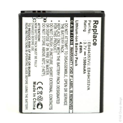 Batterie téléphone portable pour Samsung 3.7V 1300mAh photo du produit 1 L