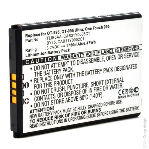 Batterie téléphone portable pour MTC 3.7V 1750mAh photo du produit 3 L