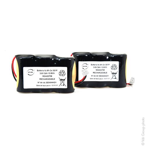 Batterie eclairage secours (2x)  3x SC 3S1P ST1 F200 3.6V 3Ah JST photo du produit 3 L