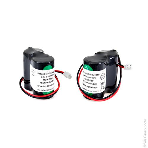 Batterie eclairage secours (x2) 2x SC HT 2S1P ST1 2.4V 2.5Ah JST photo du produit 1 L
