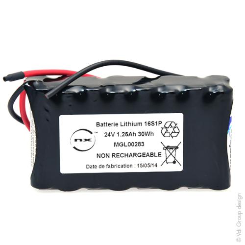 Batterie lithium 16x AAA 16S1P ST2 24V 1250mAh F200 photo du produit 1 L