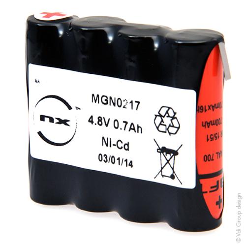 Batterie Nicd 4x AA VRE 4S1P ST1 4.8V 700mAh T2 photo du produit 2 L