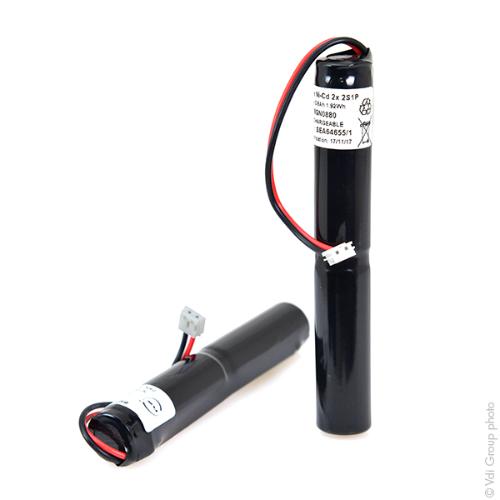 Batterie eclairage secours 2 x AA ST4 (2 packs) 2.4V 800mAh JST photo du produit 2 L