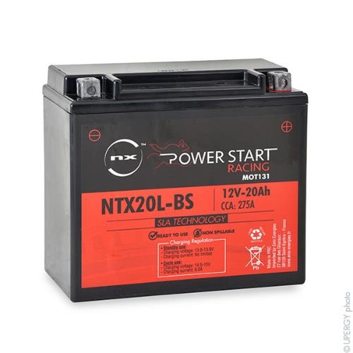 Batterie moto YTX20L-BS / NTX20L-BS 12V 20Ah photo du produit 1 L