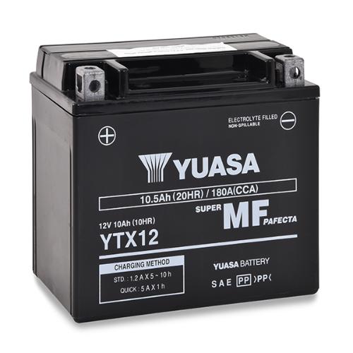 Batterie Moto Accurat YTX12-BS 12V 12Ah | AGM Sans Entretien | Démarrage 180A | Anti-Vibrations | Pour Quad, Moto, Scooter