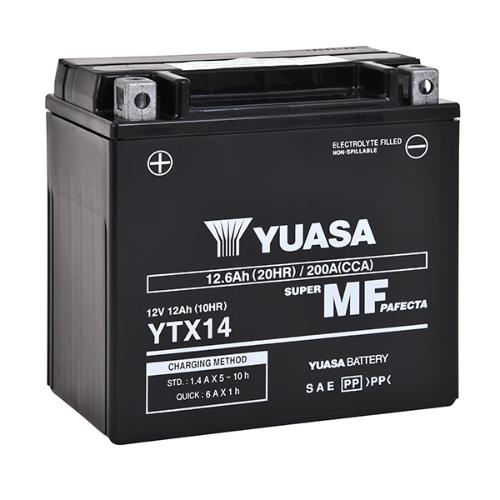 Batterie moto YUASA YTX14-BS 12V 12Ah photo du produit 1 L