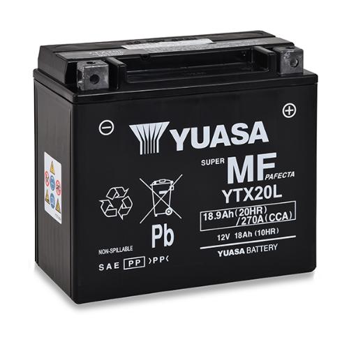 Batterie moto YUASA YTX20L-BS 12V 18Ah photo du produit 1 L