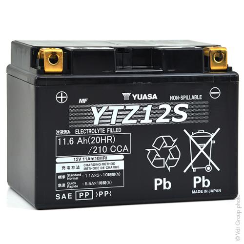 Batterie moto YUASA YTZ12S 12V 11Ah photo du produit 1 L