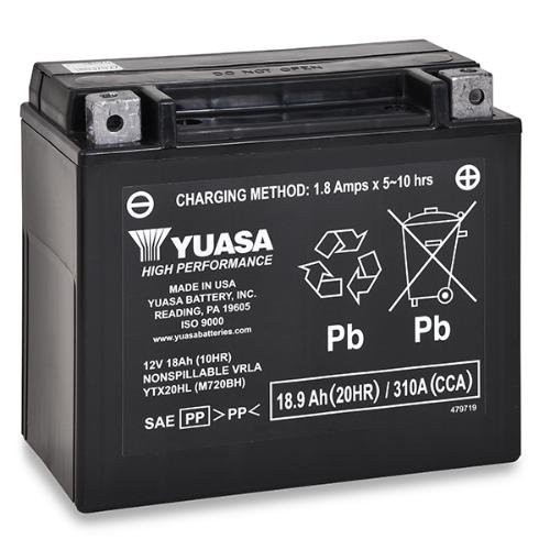 Batterie moto YUASA YTX20HL-BS 12V 18Ah photo du produit 1 L