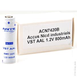 Accus Nicd industriels VST AAL 1.2V 800mAh FT photo du produit