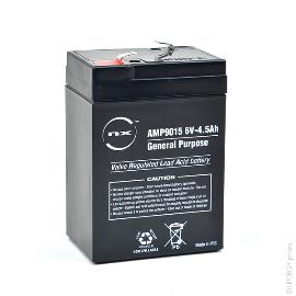 Batterie plomb AGM NX 4.5-6 General Purpose 6V 4.5Ah F4.8 photo du produit