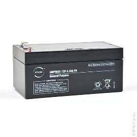 Batterie plomb AGM NX 3.2-12 General Purpose FR 12V 3.2Ah F4.8 photo du produit