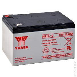 Batterie plomb AGM YUASA NP12-12 12V 12Ah F6.35 photo du produit