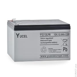 Batterie plomb AGM YUCEL Y12-12 FR 12V 12Ah F6.35 photo du produit
