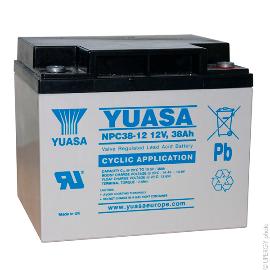 Batterie plomb AGM YUASA NPC38-12 12V 38Ah M5-F photo du produit