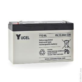Batterie plomb AGM YUCEL Y12-6L 6V 12Ah F6.35 photo du produit