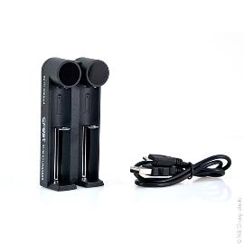 Chargeur Li-Ion EFEST K2 USB pour 2 accus 18650/18350/16340/26650/14500... photo du produit