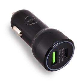 Chargeur rapide allume cigare USB C et USB photo du produit