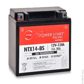 Batterie moto Gel YTX14-BS / FTX14-BS / NTX14-BS 12V 12Ah photo du produit