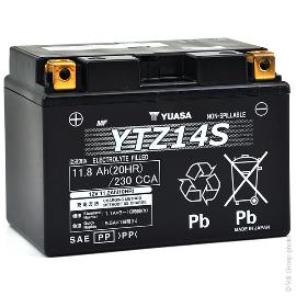Batterie moto YUASA YTZ14S 12V 11.2Ah photo du produit