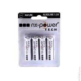 Pile alcaline blister x4 LR6 - AA Nx-Power Tech 1.5V 3.4Ah photo du produit